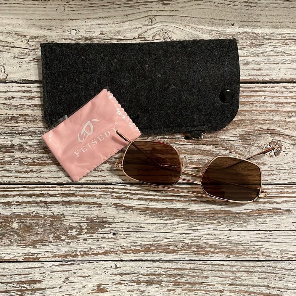 Gold Square Sunglasses